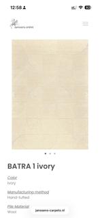 ZGAN Vloerkleed Batra Ivory - Handgetuft Wol, Huis en Inrichting, Stoffering | Tapijten en Kleden, Ophalen, 150 tot 200 cm, 200 cm of meer