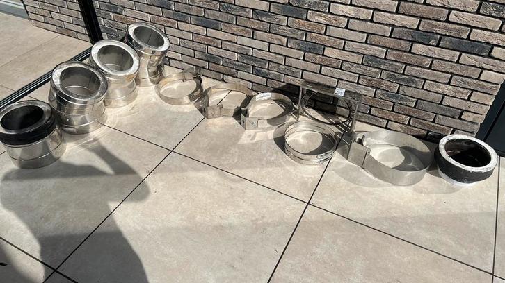 Isoduct dubbelwandige pijpen / rookkanaal onderdelen, Huis en Inrichting, Kachels, Zo goed als nieuw, Houtkachel, Hout, Ophalen