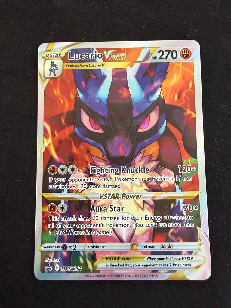 Lucario VSTAR SWSH291 Pokémon Kaart - Zo goed als nieuw, Ophalen of Verzenden, Zo goed als nieuw, Losse kaart, Foil