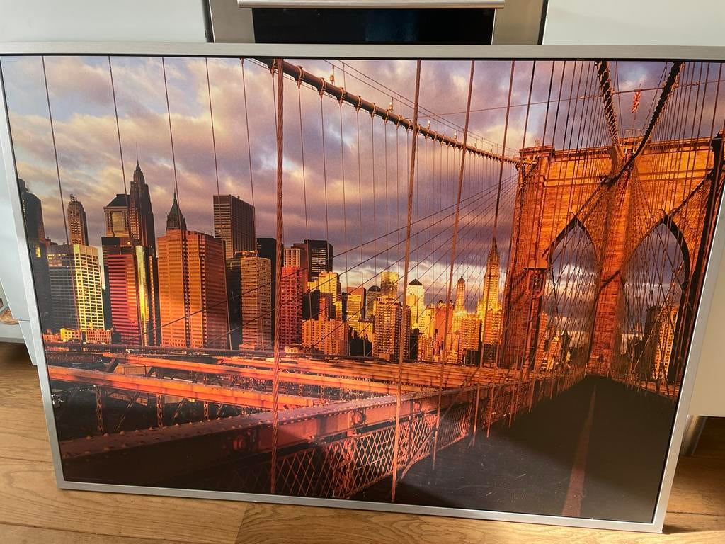 Ikea Vilshult Brooklyn Bridge New York wanddecoratie, Ophalen, Gebruikt, 125 cm of meer, Schilderij