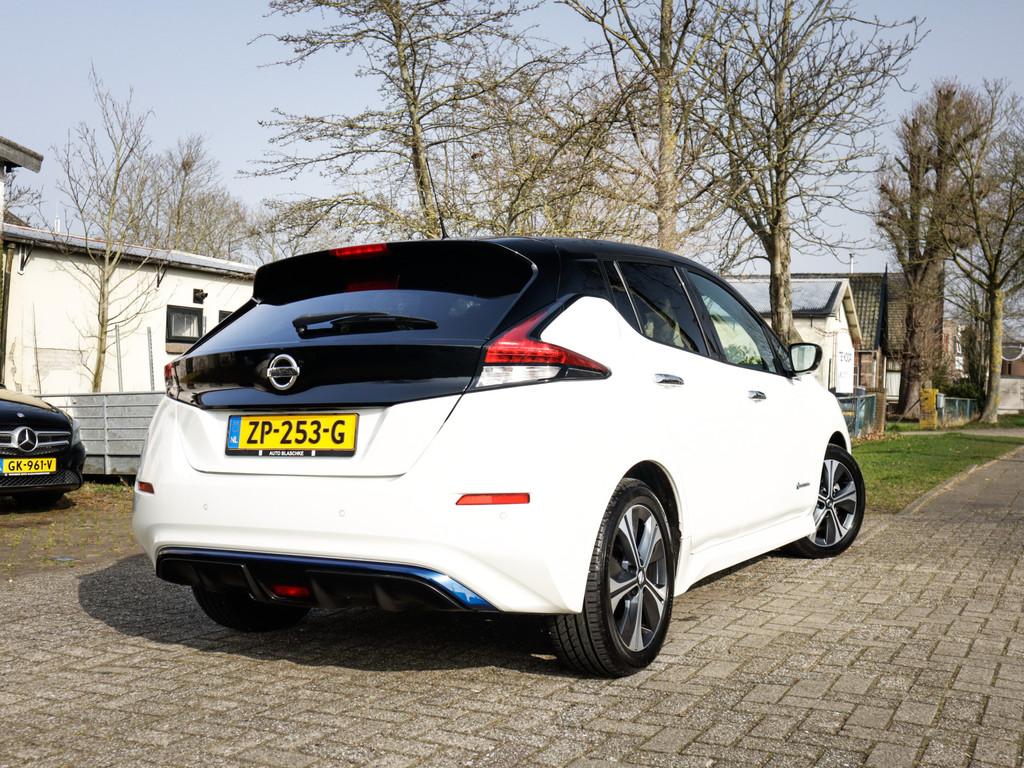Nissan Leaf Tekna 40 kWh Dealer-Onderh BOVAG-Garantie NL-Aut, 12 maanden, Gebruikt, Zwart, Leder en Stof