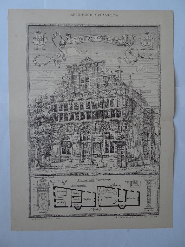 Fotolitho Stadhuis Woerden G. van Arkel 1885, Verzenden