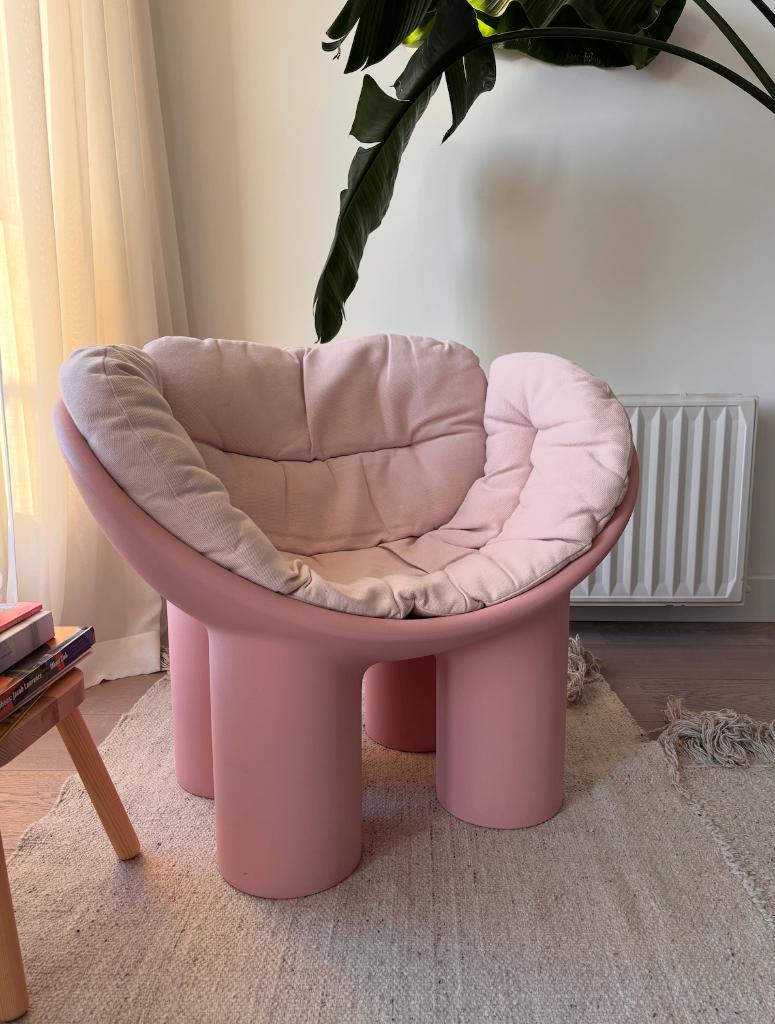 Roly Poly Armchair Pink, Huis en Inrichting, Fauteuils, Zo goed als nieuw, Kunststof, 75 tot 100 cm, Minder dan 75 cm, Ophalen
