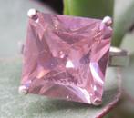 Mooie pink roze kleur zilver 925 ring, Ophalen, Roze, Met edelsteen, Dame