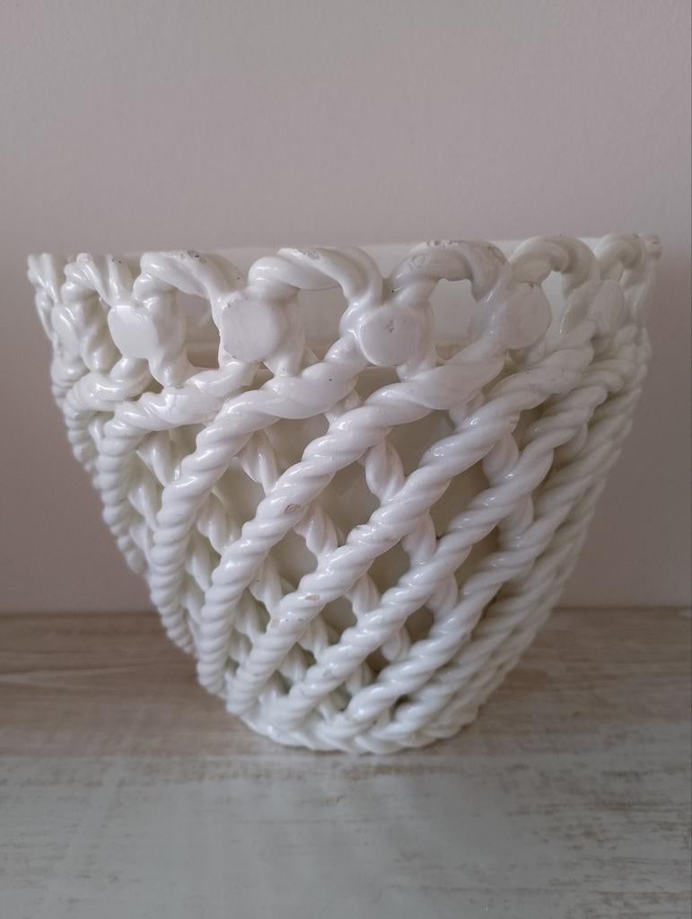 Antiek Spaans muur potje met binnenpotje! 5 euro, Huis en Inrichting, Woonaccessoires | Vazen, Nieuw, Overige kleuren, Minder dan 50 cm