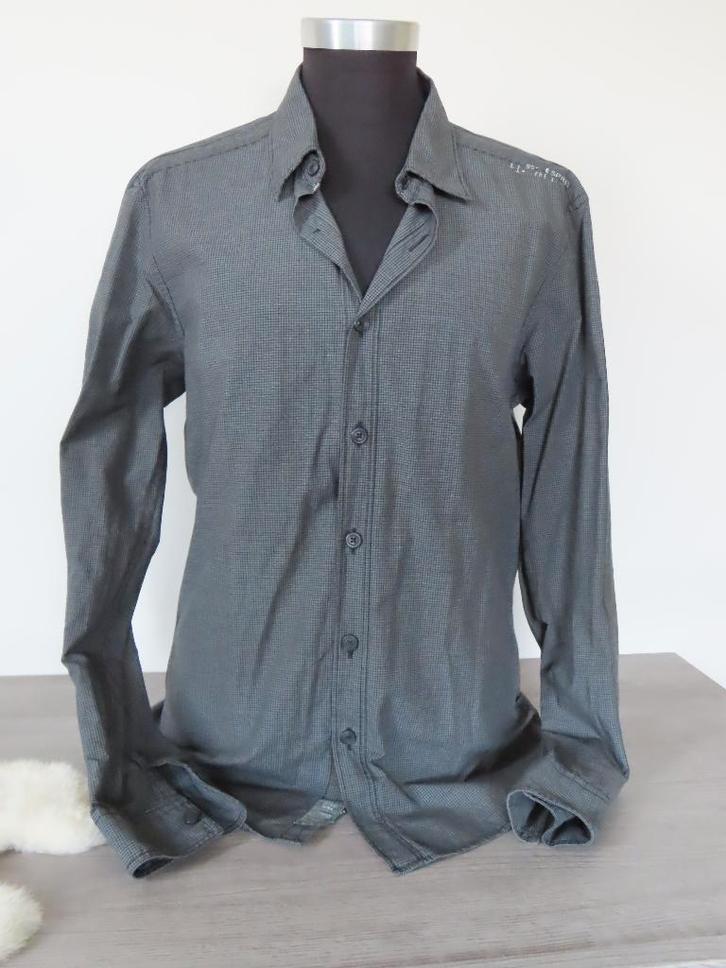 ESPRIT Mooi Grijs/Zwart Geblokt Overhemd  M 48-50, Kleding | Heren, Overhemden, Zo goed als nieuw, Halswijdte 39/40 (M), Grijs