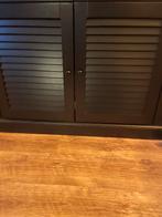 Zwarte buffetkast met glazen deuren - 210x106x34 cm, Ophalen, Gebruikt, 100 tot 150 cm, 200 cm of meer