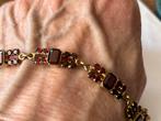 Gouden armband Boheemse Granaat, Sieraden, Tassen en Uiterlijk, Verzenden, Zo goed als nieuw, Met edelsteen, Rood