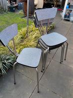 4 vintage formica keukenstoelen, Huis en Inrichting, Ophalen, Gebruikt, Metaal, Vier