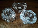 Set van 3 waxinelichtjes houders loodkristal € 5,= Per stuk, Ophalen of Verzenden, Overige materialen, Minder dan 25 cm