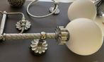 Zilverkleurige badkamer armatuur met reserve lampen, Ophalen of Verzenden, Gebruikt, Metaal, Minder dan 100 cm
