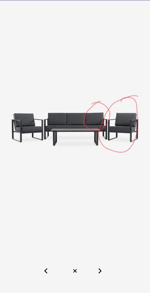 GEZOCHT! Kussens Vonge loungeset Jysk, Ophalen of Verzenden, Stoel