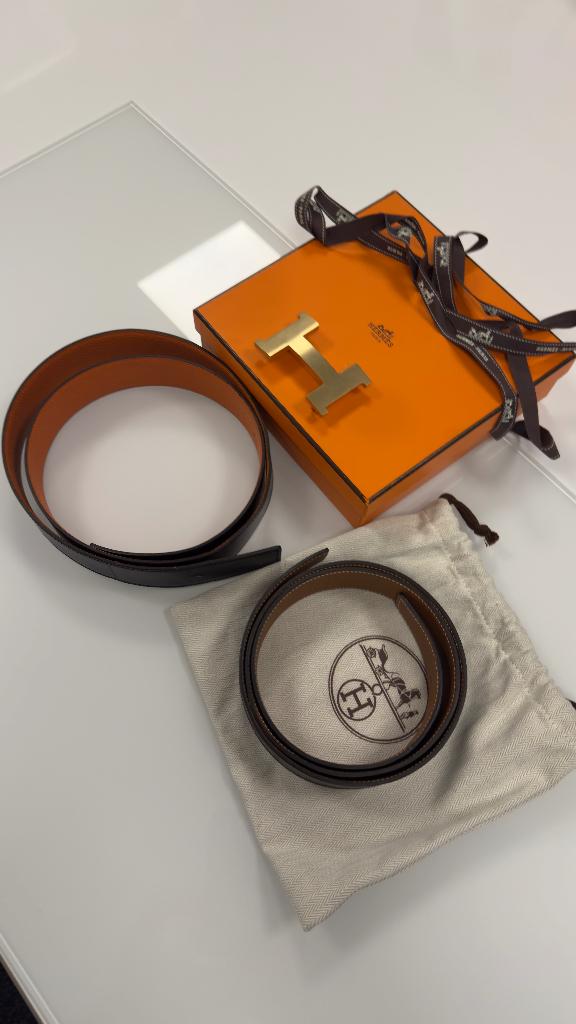 Hermès Constance belt buckle & reversible leather strap 38mm, Kleding | Heren, Riemen en Ceinturen, 95 tot 105 cm, Overige kleuren