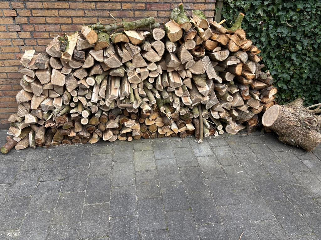 Partij haardhout brandhout essenhout en mix vers gezaagd, Tuin en Terras, Haardhout, Minder dan 3 m³, Ophalen, Essenhout, Blokken