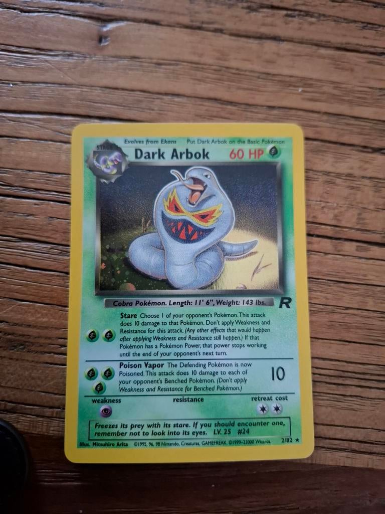 Dark arbok pokemon kaart holo, Ophalen of Verzenden, Zo goed als nieuw