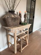 Oud Chinees haltafeltje / sidetable van elmwood, Ophalen of Verzenden