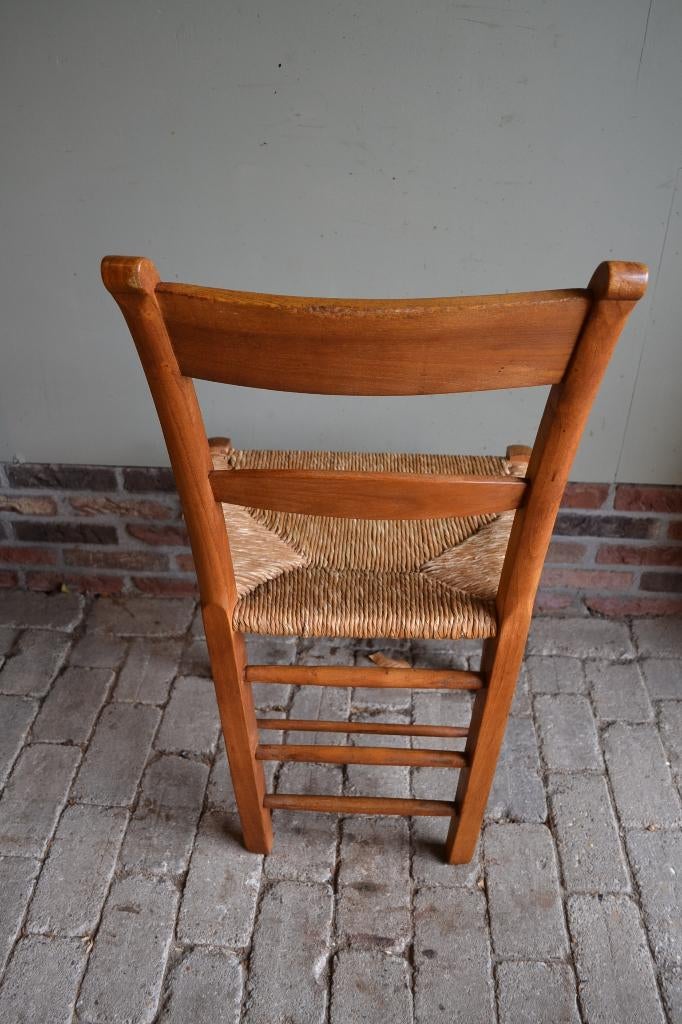 Prachtige set van 6 oude eiken kerkstoelen, keukenstoelen, Verzenden