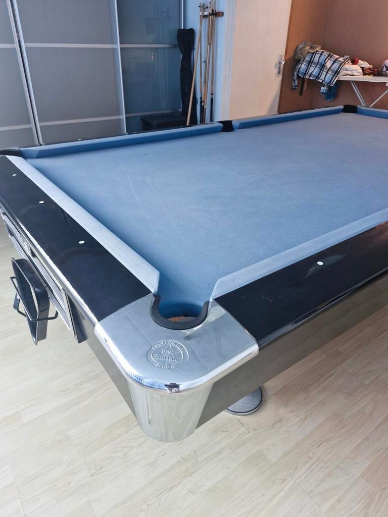 Buffalo Pro II pooltafel, zwart (glans) 9ft, Ophalen, Zo goed als nieuw, Pooltafel