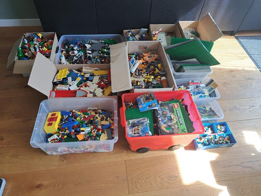 Grote partij Lego met boekjes en minifiguren, Ophalen, Gebruikt, Inclusief minifiguren, Lego