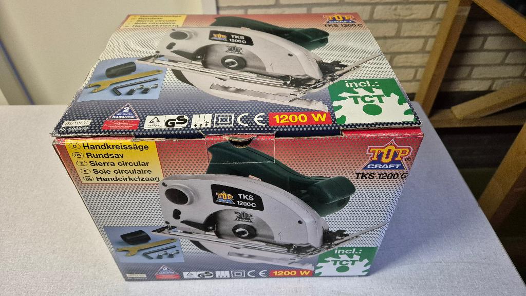 Topcraft Handcirkelzaag TKS 1200 W, Doe-het-zelf en Verbouw, Ophalen, Nieuw, 30 tot 70 mm, 1200 watt of meer