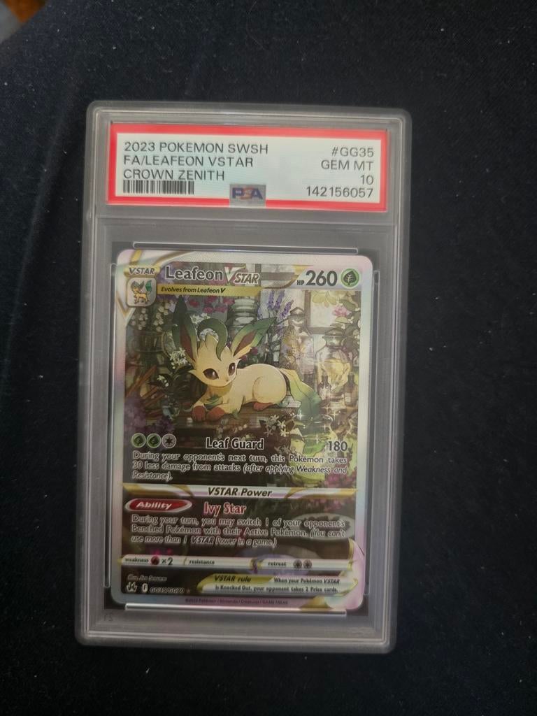 Leafeon VSTAR GG35 PSA 10 - Crown Zenith Pokemon Kaart, Ophalen of Verzenden, Nieuw, Losse kaart, Foil