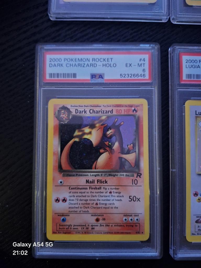 Dark Charizard Holo 4/82 nette Slab!, Hobby en Vrije tijd, Verzamelkaartspellen | Pokémon, Ophalen, Zo goed als nieuw