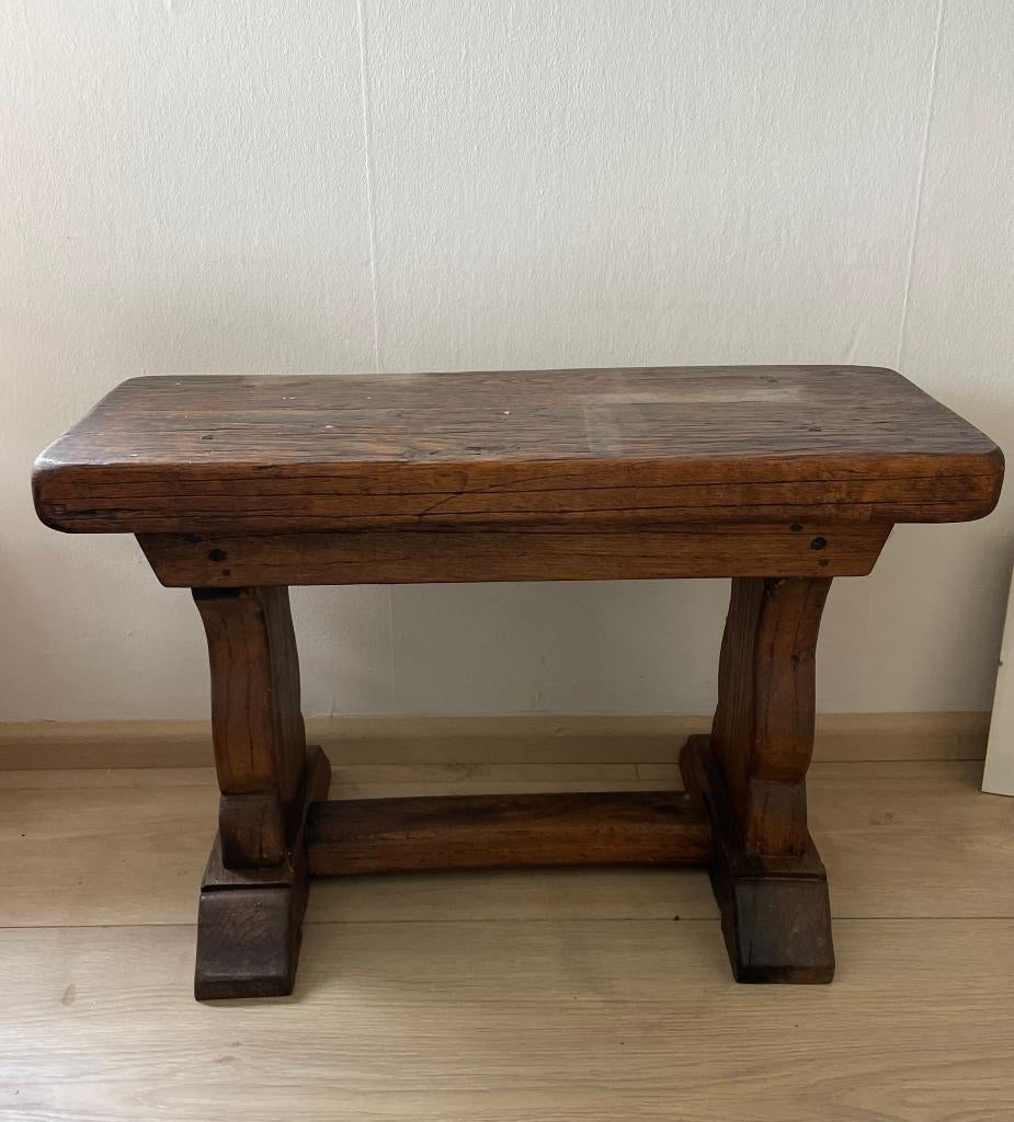 Massief oud houten kloosterbankje, Huis en Inrichting, Krukjes, Ophalen, Gebruikt, Hout