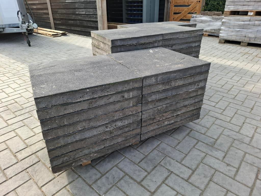 18,5m² Antraciet 60x60 terrastegels, Tuin en Terras, Tegels en Klinkers, Ophalen of Verzenden