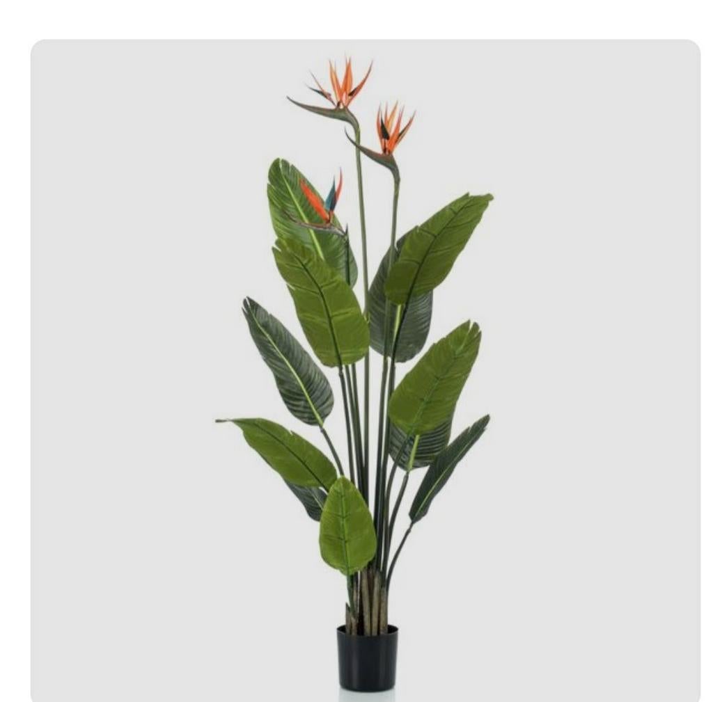 3 Emerald kunstplant Strelitzia, Binnen, Kunstplant, Overige materialen, Zo goed als nieuw