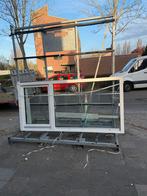 Wit houten raamkozijn met triple glas, Kunststof, Raamkozijn, Ophalen of Verzenden, Zo goed als nieuw