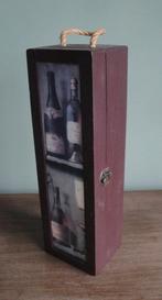 LEUKE BROCANTE HOUTEN WIJNKOFFER, Gebruikt, Ophalen of Verzenden, Minder dan 5 flessen, Minder dan 50 cm