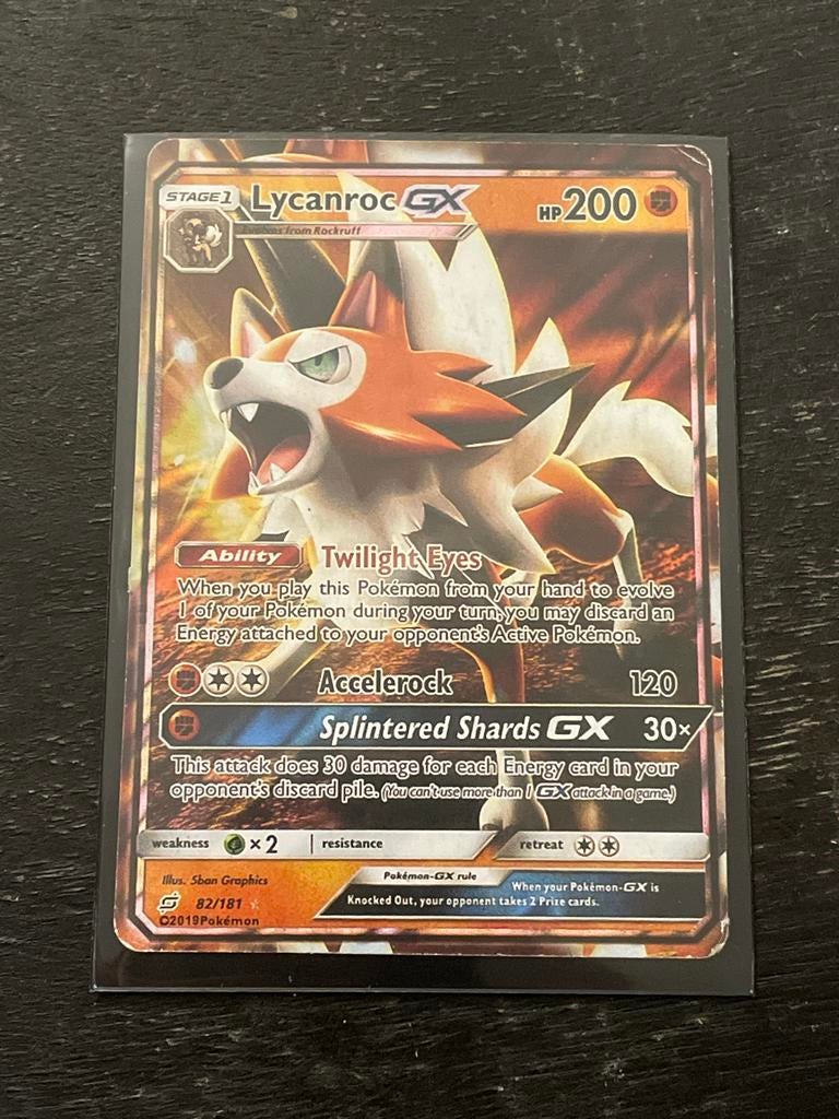 Pokémon Kaart: Lycanroc GX (82/181) - Zo goed als nieuw, Ophalen of Verzenden, Zo goed als nieuw, Losse kaart