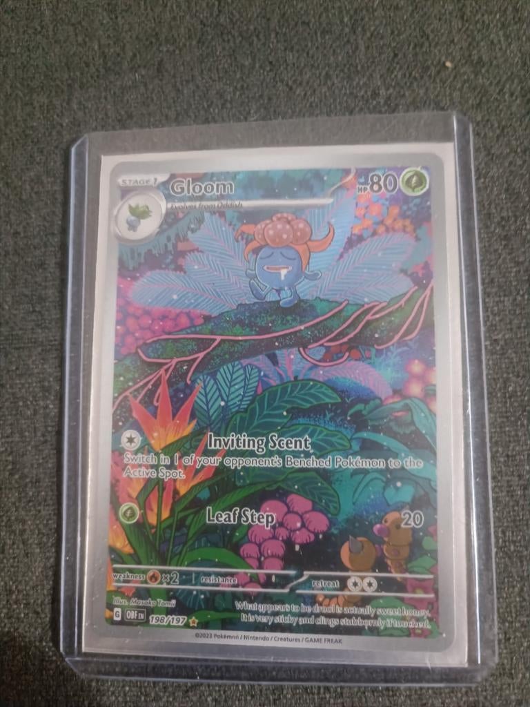 Pokémon Kaart Gloom 198/197 (Full Art, Scarlet & Violet), Ophalen of Verzenden, Zo goed als nieuw, Losse kaart, Foil