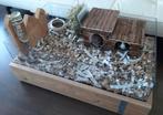 Mooi steigerhouten Cavia Verblijf + Veel Accessoires, Zo goed als nieuw, Hok, 75 tot 110 cm, Cavia