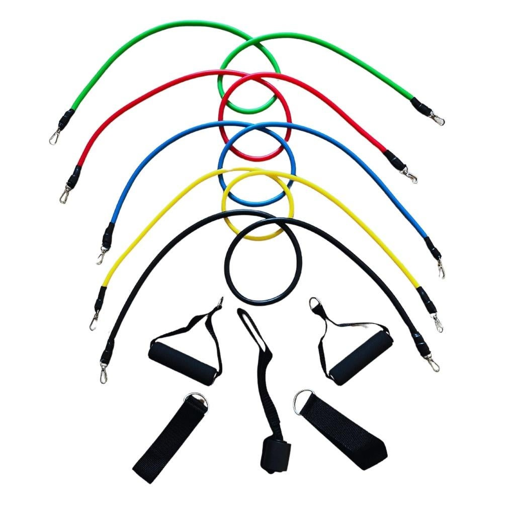 Weerstandsbanden set met accessoires starterset beginners, Sport en Fitness, Fitnessmaterialen, Benen, Weerstandband, Sports and Outdoors
