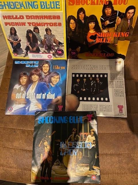 Shocking Blue 5 vintage single's, Cd's en Dvd's, Vinyl Singles, Zo goed als nieuw, Single, 1970 - 1979, Pop, 7 inch, Ophalen of Verzenden