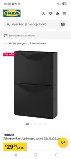 Schoenenkast TRONES zwart ikea 3x los, Ophalen