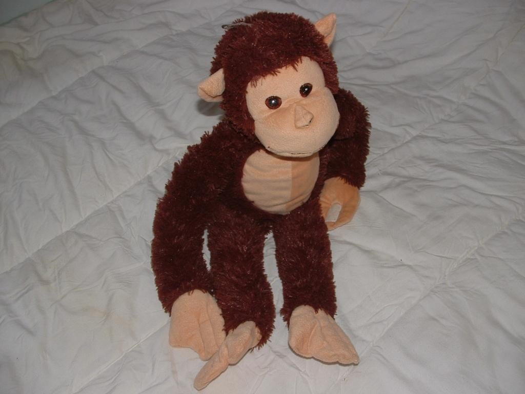 ZEEMAN AAP GROOT PLUCHE LANGHARIG BRUIN MET VELOURS, Kinderen en Baby's, Speelgoed | Knuffels en Pluche, Ophalen of Verzenden