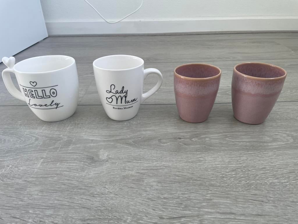 Koffie mokken RM en Hema, Ophalen, Zo goed als nieuw, Overige stijlen, Kop(pen) en/of Schotel(s)
