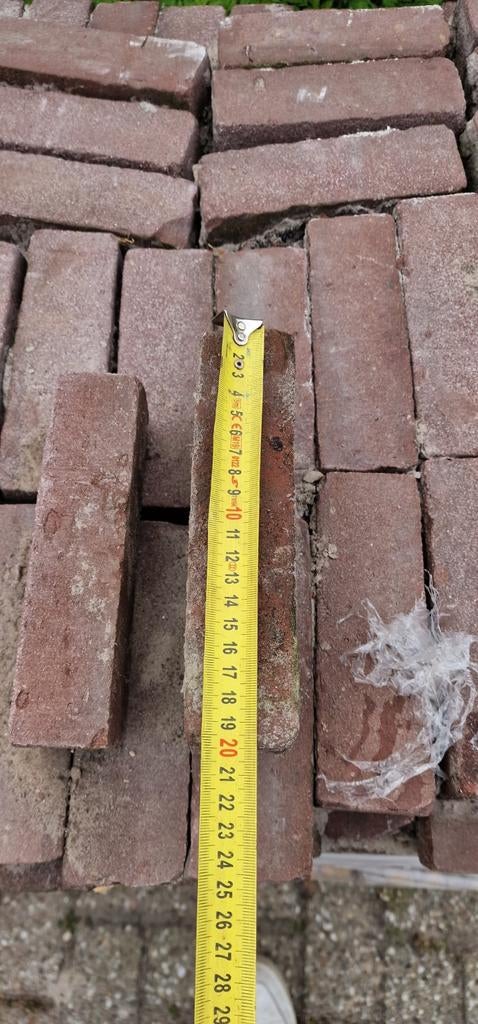 Gebakken waaltjes - ca. 10m² met extra halve stenen, Tuin en Terras, Tegels en Klinkers, Ophalen, Gebruikt, Keramiek, Klinkers