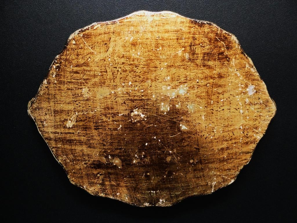 Italiaans dienblad serveerblad ecru rood en goud, Ophalen of Verzenden