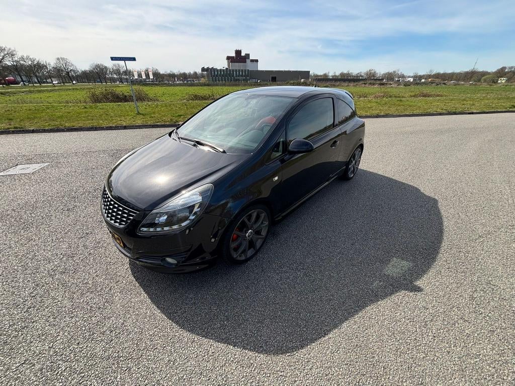 Opel Corsa 1.6 GSI Turbo 3D 2008 Zwart 220PK, Auto's, Stof, 4 cilinders, Zwart, Origineel Nederlands