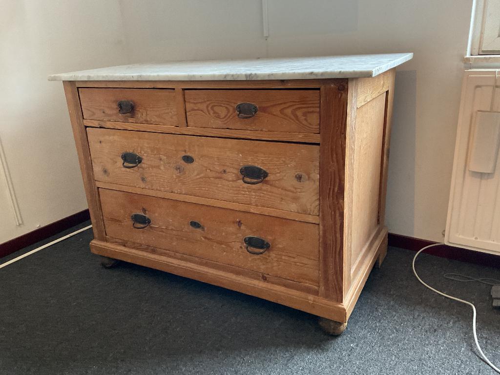 GRATIS antieke commode met lades, Ophalen, Gebruikt, 50 tot 100 cm, 3 of 4 laden