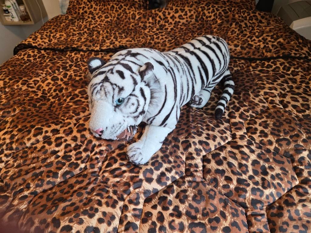 Pluche. witte tijger knuffel - 50 cm - Zo goed als nieuw, Kinderen en Baby's, Speelgoed | Knuffels en Pluche, Ophalen of Verzenden