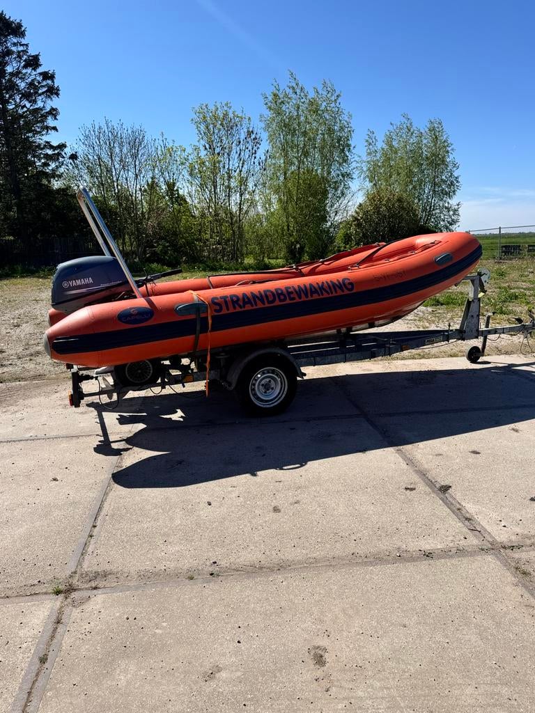 Capelli work 430 RIB met motor en trailer, Watersport en Boten, Zo goed als nieuw, Benzine, Minder dan 70 pk, Overige materialen