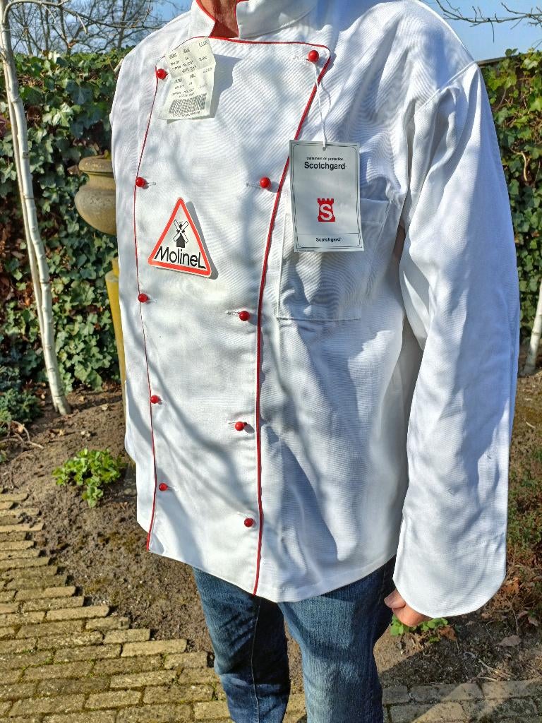 VINTAGE NEW OLD STOCK koks buis, veste chef 2 maal, Ophalen of Verzenden, Nieuw, Wit, Overige typen