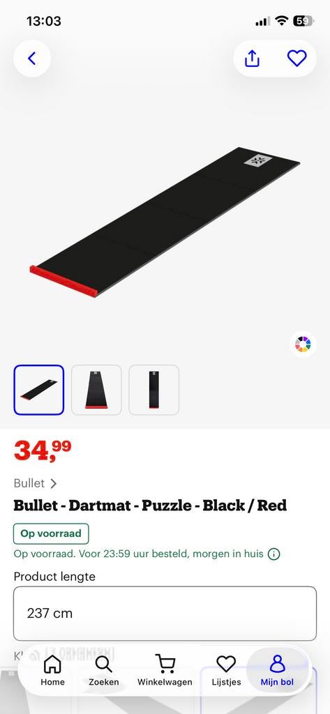 Dartmat - Puzzle - Zwart / Rood, Ophalen of Verzenden, Zo goed als nieuw, Overige typen