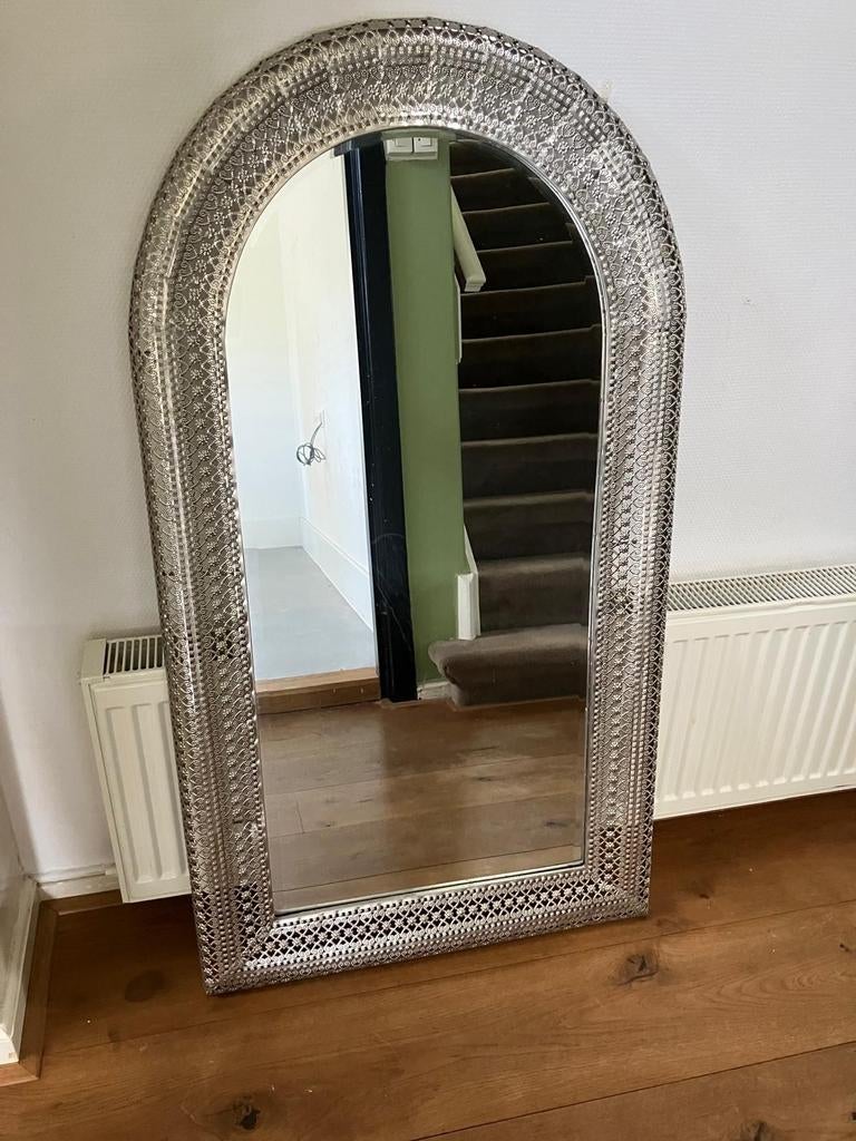 Marokkaanse/Indiase spiegel met facet glas, Huis en Inrichting, Tafels | Salontafels, Ophalen, Rechthoekig, Glas, 50 tot 100 cm