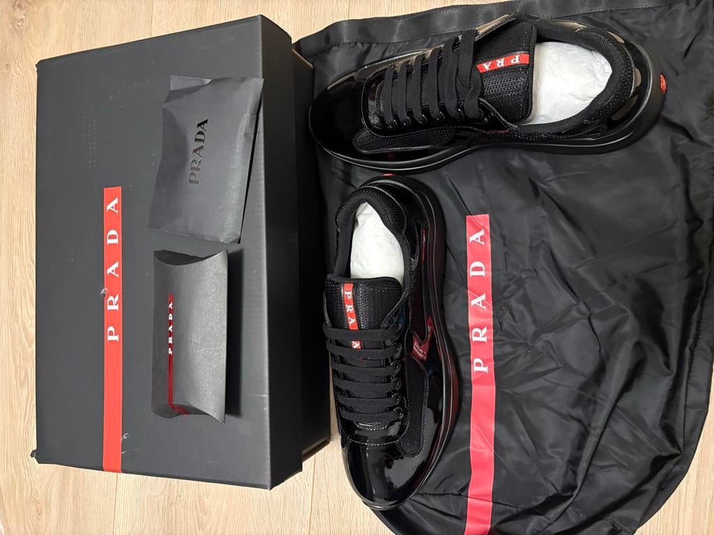 Prada Cup Sneakers, Zwart, Nieuw, Ophalen of Verzenden, Sneakers of Gympen