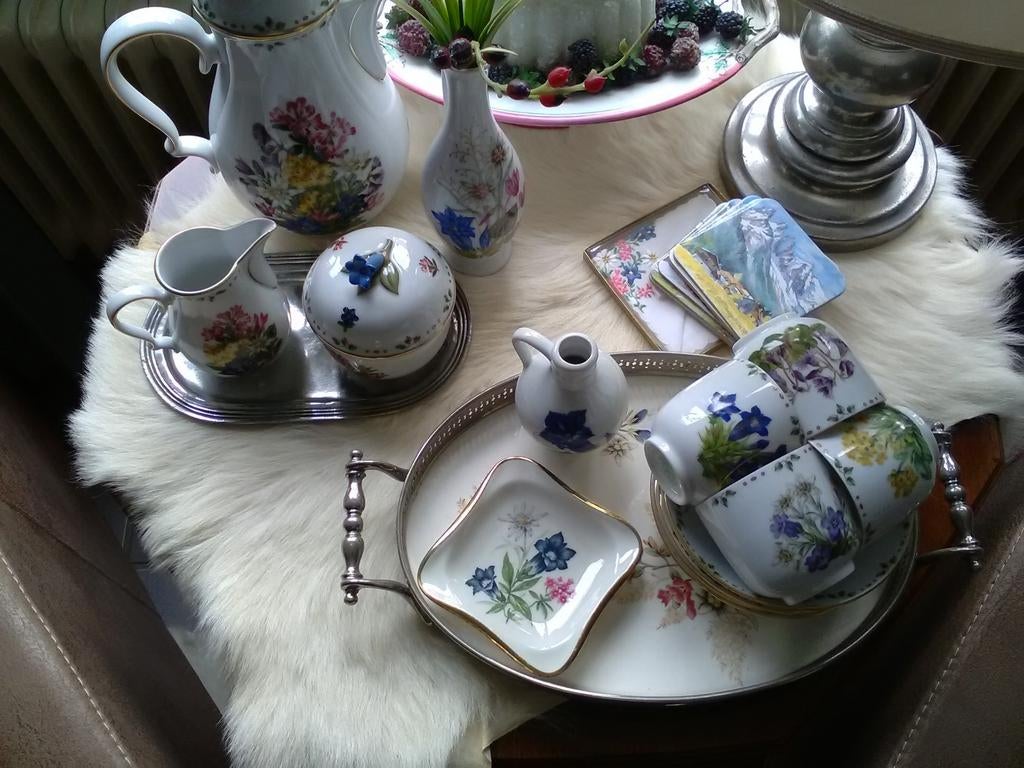 Prachtig  servies  "zum schutz der bergwei " enz., Ophalen of Verzenden, Zo goed als nieuw, Overige stijlen, Kop(pen) en/of Schotel(s)